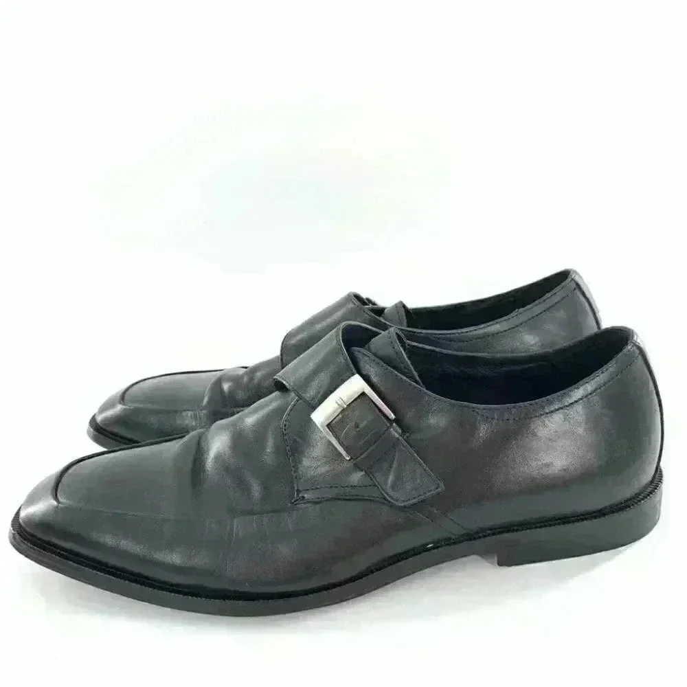 Ashton Gray mens dress shoes size 11 black leather monk strap